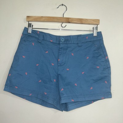 Magellan Outdoors Women's Happy Camper Blue Shorty Shorts Size 6