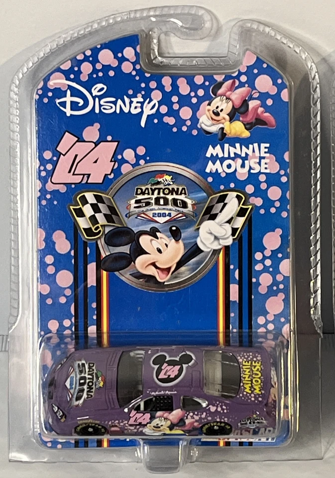 Disney Nascar 2004 Daytona 500 Mickey Mouse Minnie Mouse 2 Car Set NEW Sealed - Image 2 of 4