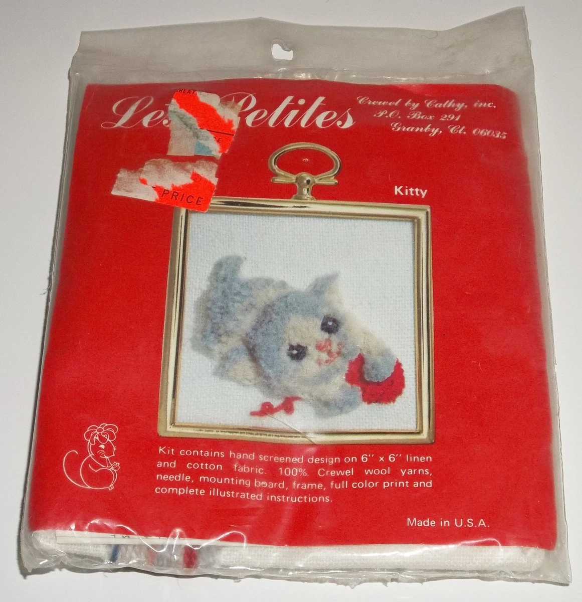 Kit De Broderie Crewel Serene Feline – Needlecrafts Society – Vintage Neuf Scellé