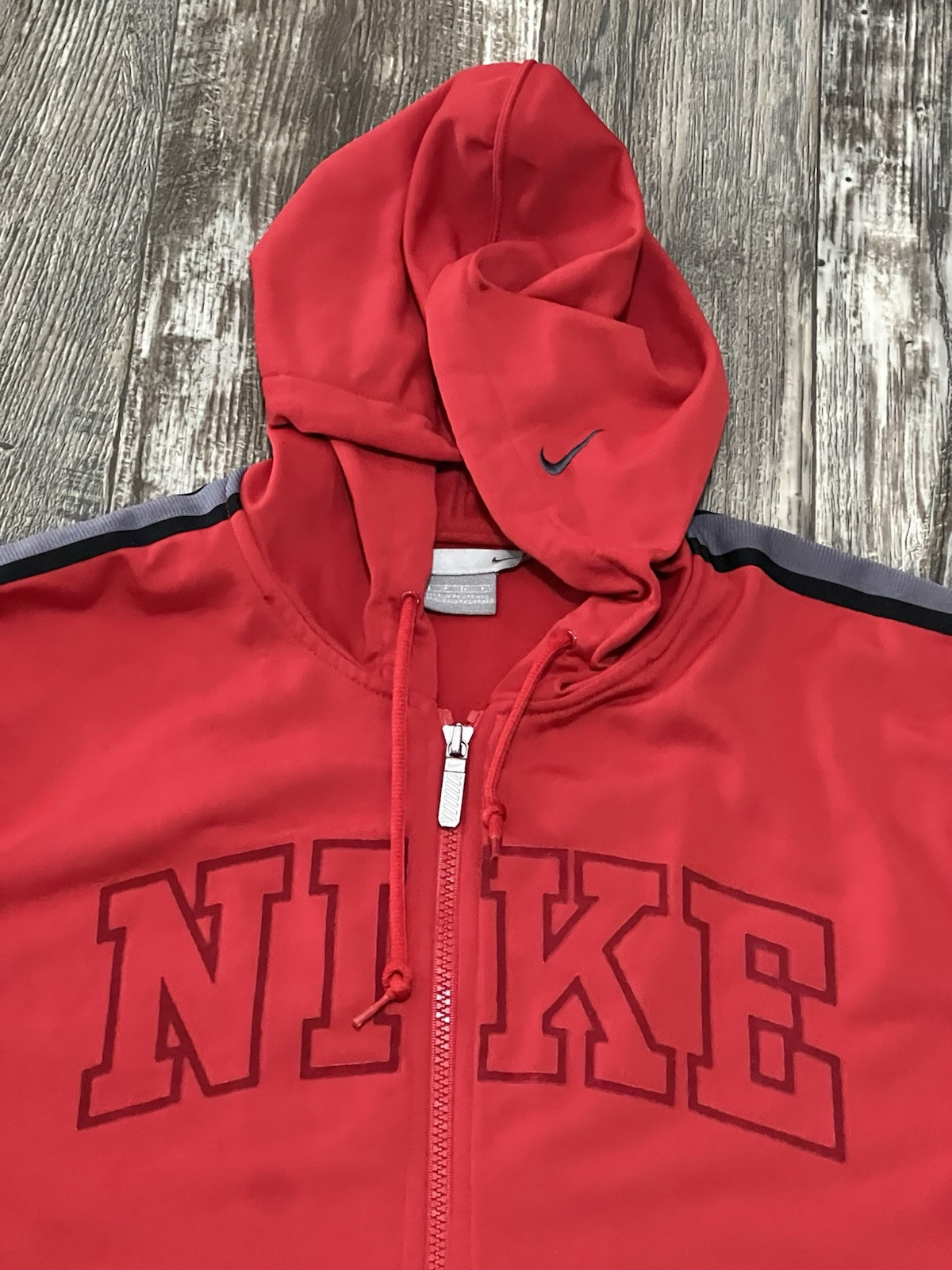 SACAI X NIKE Vintage Nike Y2K Spell out Felpa con Cappuccio Zip Track Jacket Swoosh Taglia Uomo Small