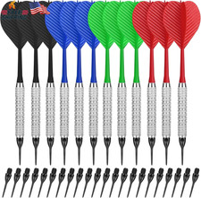 Cyeelife Plastic Tip Darts,12Pcs Soft Darts Set with 100 Plastic Tips for Electr