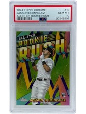 2024 Topps Chrome Jasson Dominguez #CERR-10 All-Etch Rookie Rush RC PSA 10
