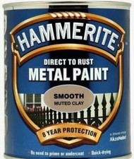 Hammerite Direct to Rust Smooth Metal Paint 250ml - Muted Clay