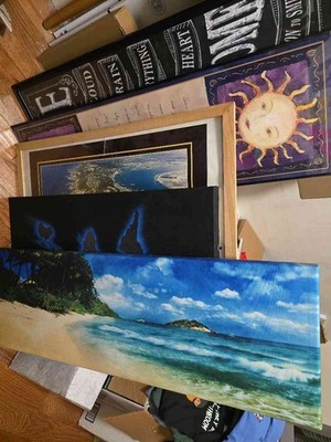 Framed Seascape, World, Sun and Moon, Sing and Dance, Delimara Malta Lot
