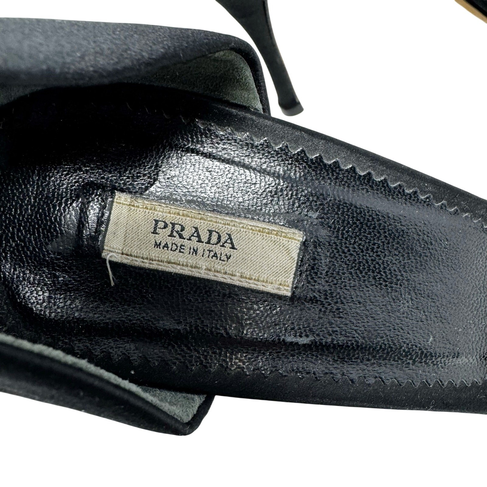 Prada Vintage Black Satin Peep Toe D’Orsay Pumps with Buckle Detail EU 40 US 10 thumbnail 6