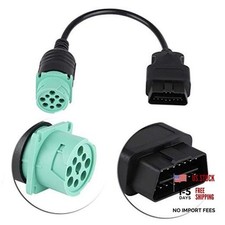 OBD2 9 Pin to 16 Pin Truck Diagnostic Scanner Cable Adapter  OBD-ii Male to