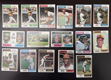 1974 Topps Baseball Cards Lot (16) HOF’s Etc Mostly VG/EX Reggie, Kaline, Carew.