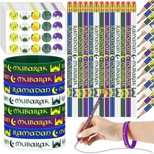 130 Pcs Ramadan Gifts 2026 Eid Mubarak Gifts Bulk for Includes Eid Pencils Si...