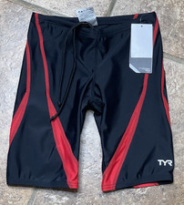 TYR Men's Alliance Splice Jammer Swimsuit Red Black Size 24 NWT XS