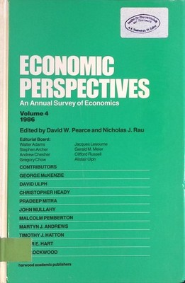 Economic Perspectives: An Annual Survey of Economics, vol. 4, 1986 Rau, Nicholas