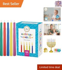 Menorah Candles Multicolored Hanukkah Candles for All 8 Nights 44 Count