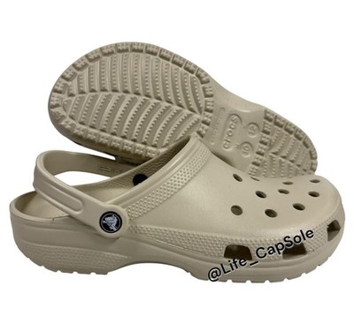 Size 10 Mens Crocs Classic Clog “BONE” Cream Tan Slip On  display picture 3