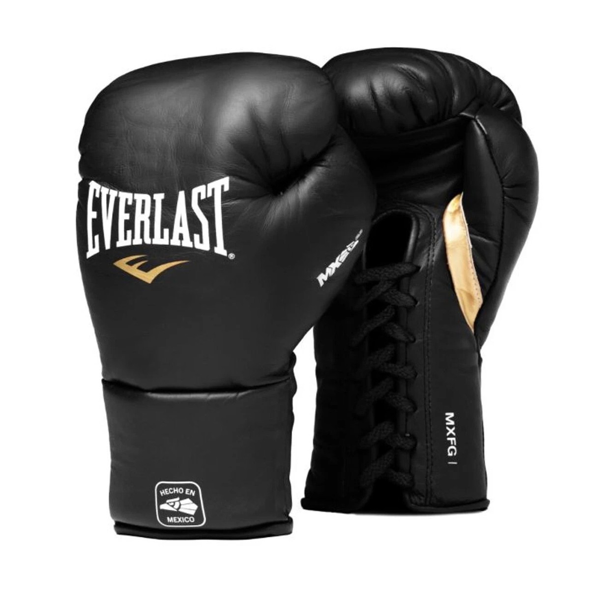 Everlast Sports MX 2.0 Boxing Fight Glove Black/Gold Lace up 8oz