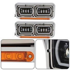 For Kenworth W900 1981-2019 For Western Star LED DRL Projector Headlights Lamp