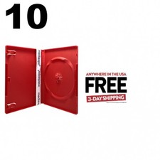 10 STANDARD Solid Red Color Single DVD Cases  1-3 DAY