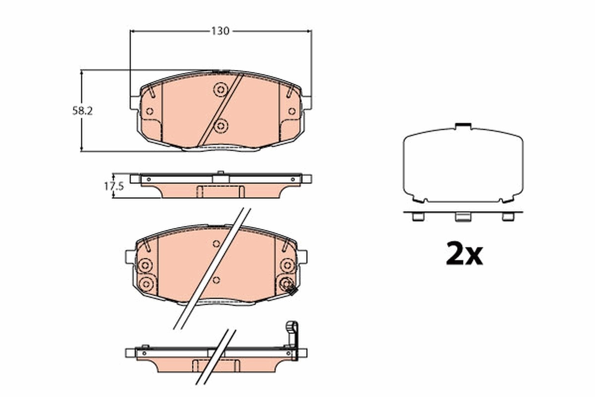 Front TRW-OE GDB2192 Brake Pad Set, disc brake for HYUNDAI