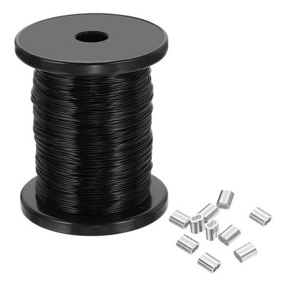 PATIKIL 1/32'' Wire Rope, 328 ft 304 Stainless Steel Bright Aircraft Cable Wir...