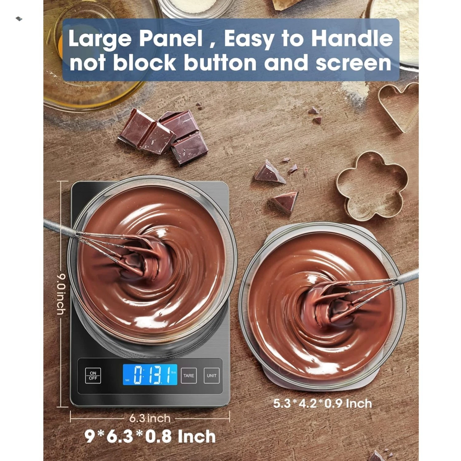 Food Scale, 22lb Digital Kitchen Stainless Steel Scale Weight Grams and oz fo...