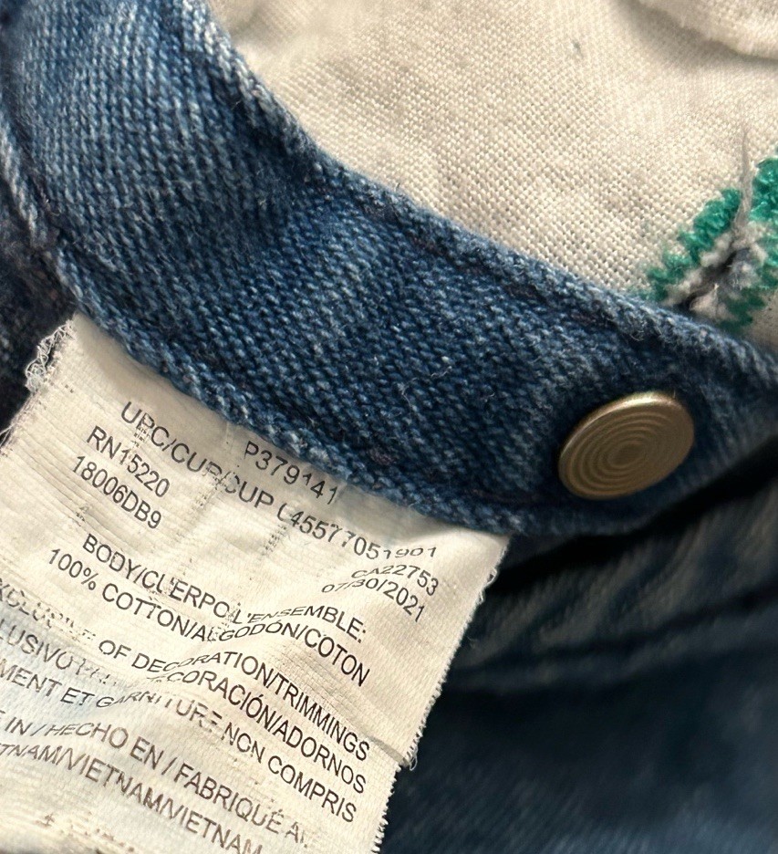 VTG Liberty Bib Overalls Mens 44x30 Blue Denim Distressed Workwear Farm USA