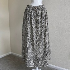 Russ vintage blue and tan floral print maxi skirt