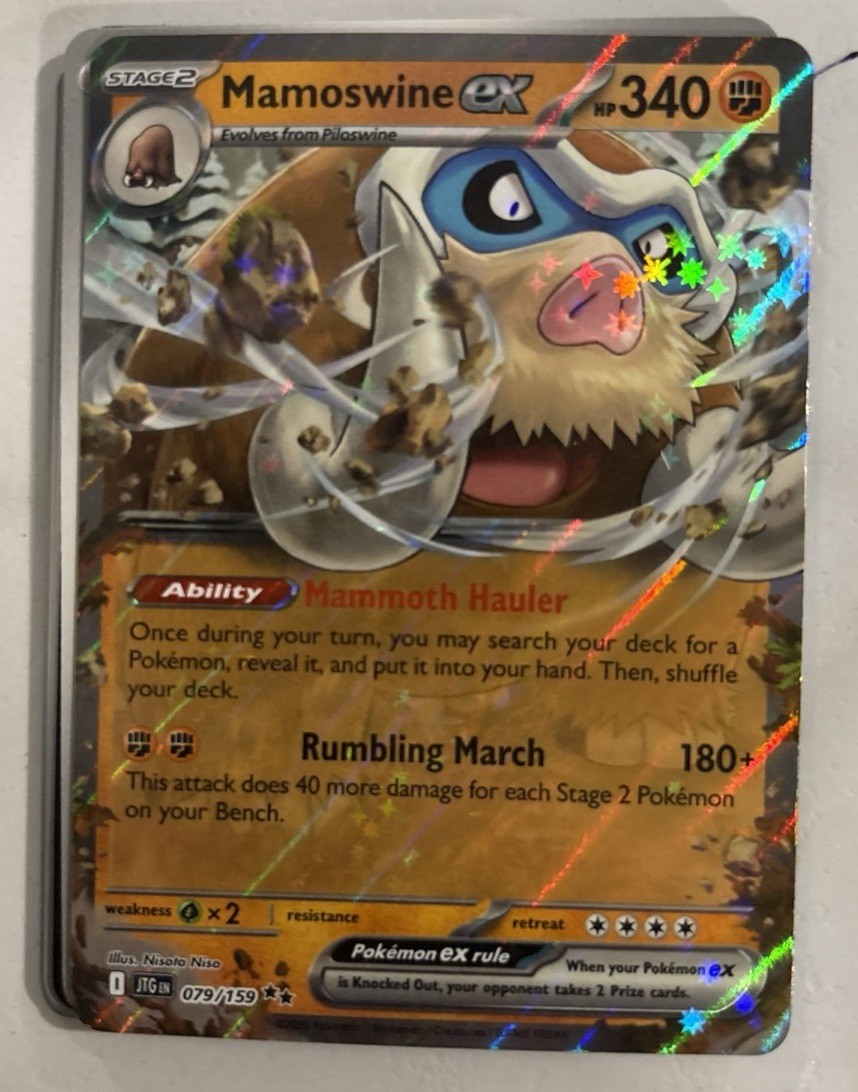 MAMOSWINE ex Pokémon Card Holo, MINT, 079/159, Journey Together