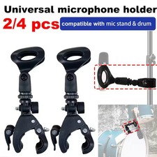 2/4pcs Microphone Crab Clamp Mount for Mic Stand Drum Rim, Adjustment 5/8 to 3/8