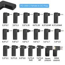 PD Charging Adapter DC Male Plug to Type  C Female USB  C Jack for DELL LENOVO HP