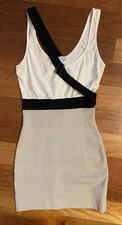 BROOKE DANIELS bodycon mini dress ‘BANDIT’ ~ Cream /Stone /Black ~ Size 6 ~ New