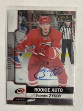 2017-18 O-Pee-Chee Platinum - Rookie Autos Valentin Zykov #R-VZ Hurricanes