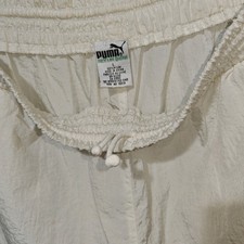 Vintage 90s Parachute Pants Large White Windbreaker Lightweight