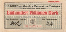 Meuselwitz - Stadt- 100 Millionen Mark - Stern Kn