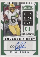 2020 Panini Contenders Draft Picks College Ticket Juwan Johnson #289 Auto 0e3s