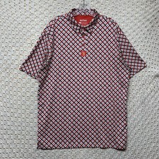 Bogey Bros Golf Polo Shirt Mens L Red Gray Performance Stretch