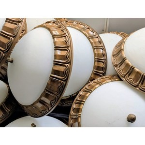 Vintage 20" Flush Mount Ceiling Light Bronze Prewar NYC Bulk Available