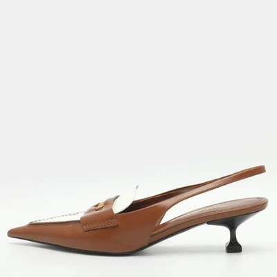 Sandales mocassins Miu Miu Penny en cuir marron taille 39,5 - Photo 1/4