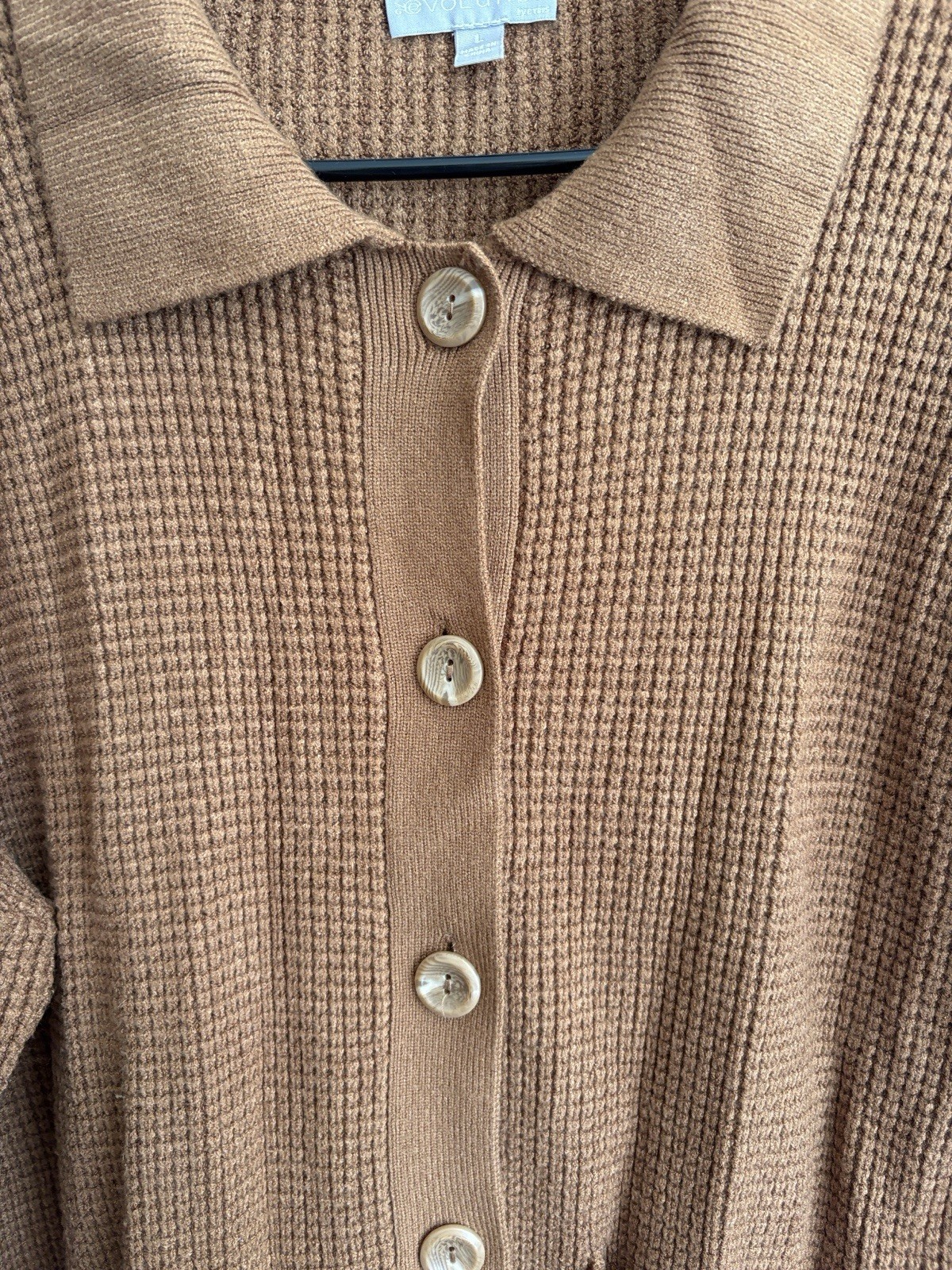 Evolution Women’s Brown Button Up Collared Cardig… - image 3