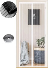 Zanzariera Magnetica Porta Finestra Nylon Senza Fori Velcro 120x240 cm Bianca