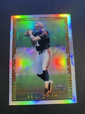 1999 Topps Chrome NFL Draft Pick Akili Smith Refractor Rookie Card #144. rookie card picture