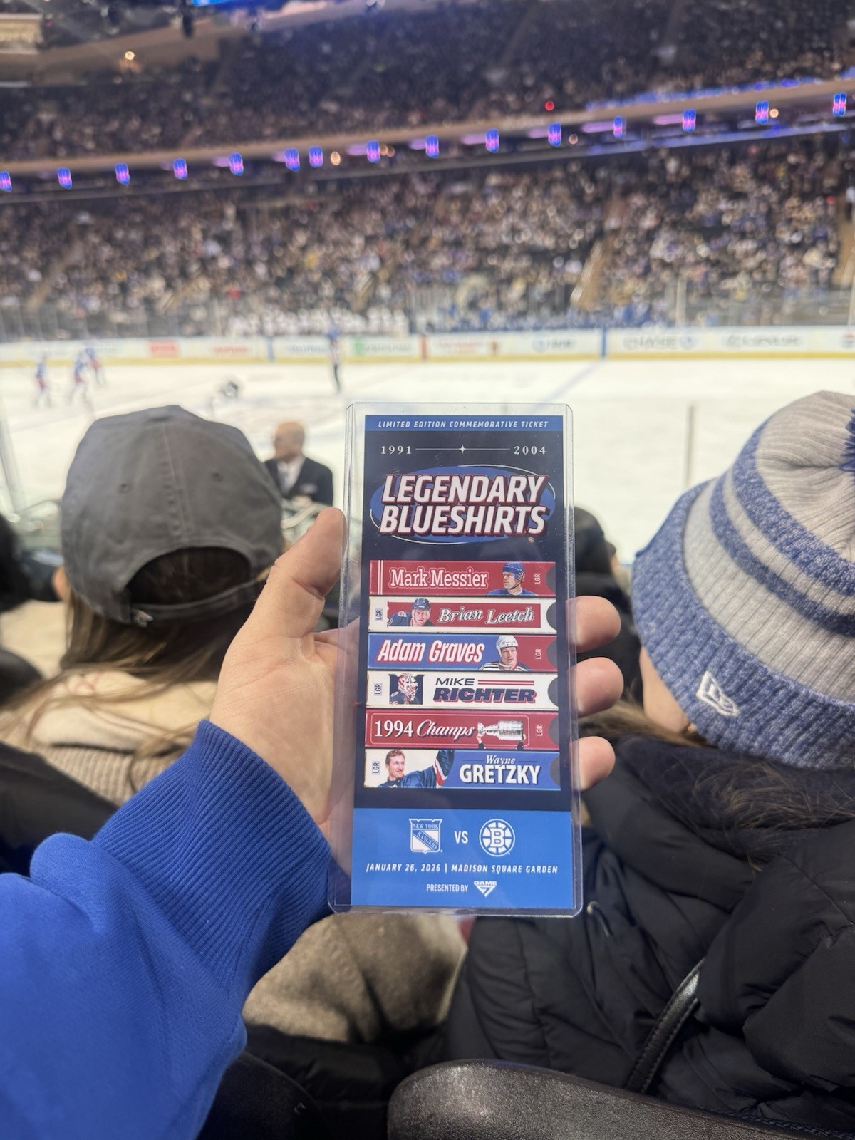 2026 New York Rangers 100th Commemorative Ticket Stub Legendary Blueshirts SGA