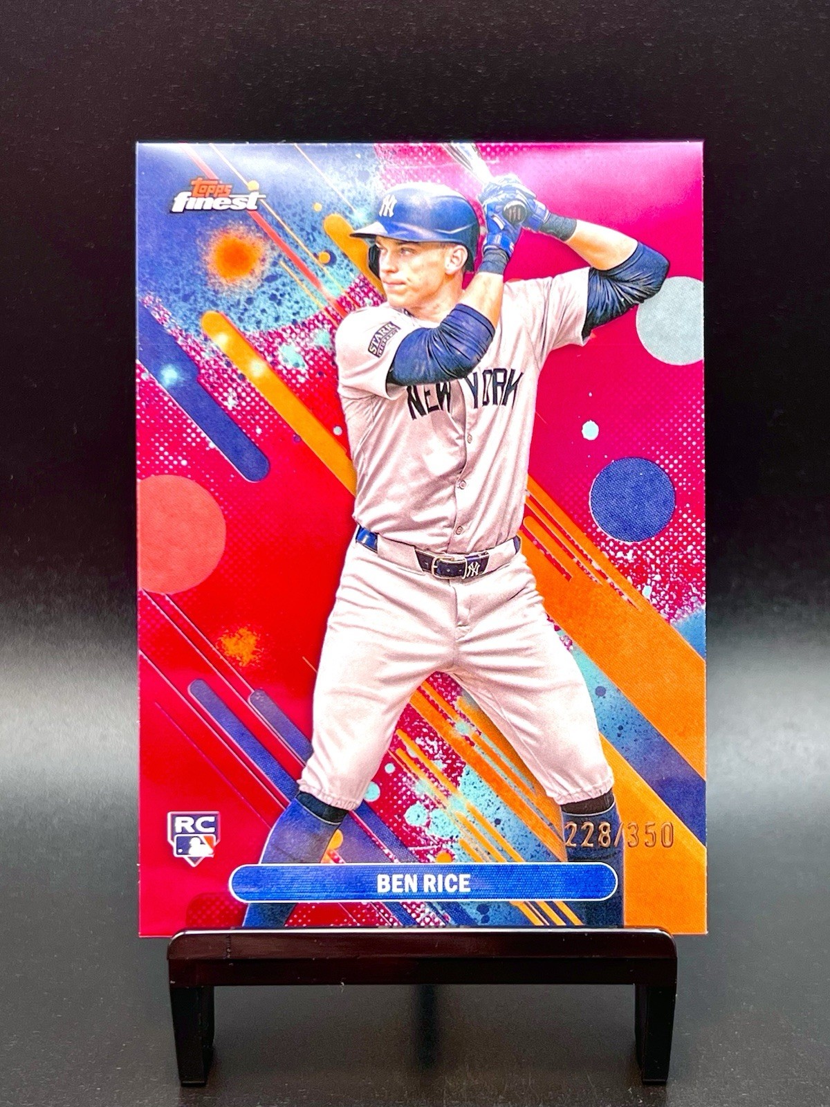 2025 Topps Finest #48 Ben Rice Common MAGENTA REFRACTOR /350 RC Yankees