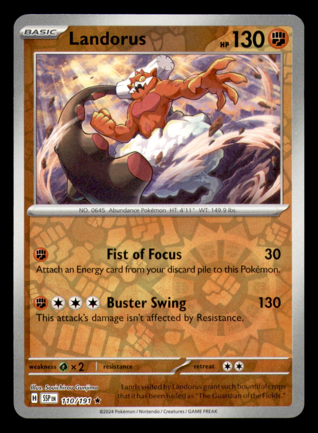 Landorus 110/191 SV08: Surging Sparks Reverse Holo NM Pokemon TCG
