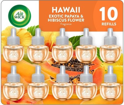 Air Wick Hawaii Scented Oil Refills - 10 Essential Oil Infused Refills, 60 Days