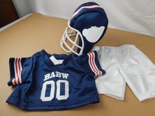 Build A Bear Football Uniform 00 Helmet Pants Jersey BABW Navy Blue
