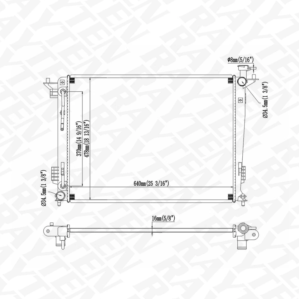 Radiador para HYUNDAI IX35 (LM, EL, ELH) | TUCSON | TUCSON IX35 2.4;2010- Foto 2 de 4