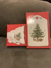 Nikko Christmastime Cheese Snack Board 9" and 6" Matching Candy Dish