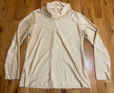 Vintage Lee Mar Long Sleeve Turtle Neck Nylon Shirt Cream