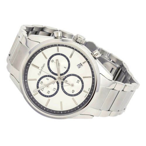 Calvin Klein Reloj Hombre Formalidad Cuarzo Suizo Cronógrafo Esfera Plateada K4M27146 - Imagen 3 de 4