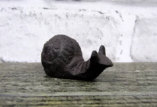 Fun Tiny Wee Miniature Rustic Primitive 2" Long Cast Iron Garden Snail Toy