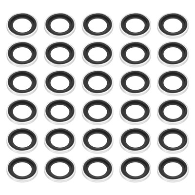 30Pcs M14 Self-Centered Bonded Sealing Gasket, NBR Metal Bonded Sealing Washers