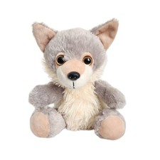 Wild Republic Gray Beige Wolf Husky Puppy Plush Stuffed Animal Toy Soft 8" GUC